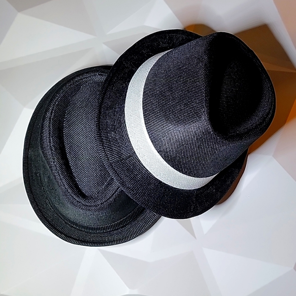 Two New Black Fedora  Hats